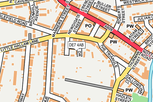 DE7 4AB map - OS OpenMap – Local (Ordnance Survey)