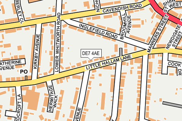 DE7 4AE map - OS OpenMap – Local (Ordnance Survey)