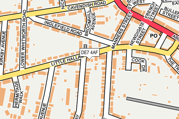 DE7 4AF map - OS OpenMap – Local (Ordnance Survey)
