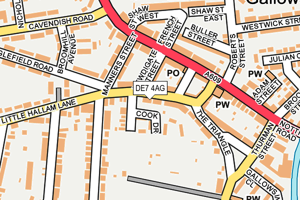DE7 4AG map - OS OpenMap – Local (Ordnance Survey)