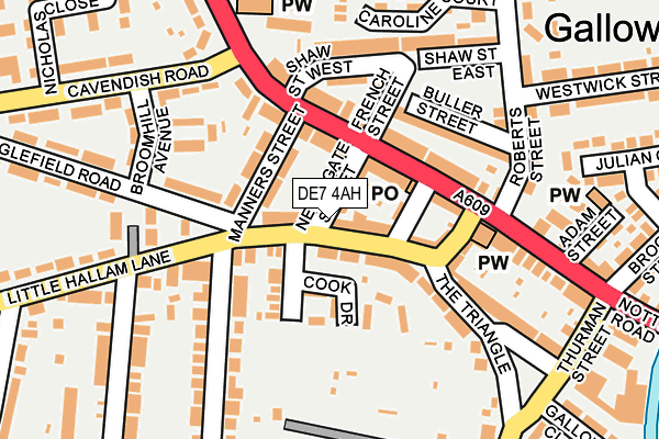 DE7 4AH map - OS OpenMap – Local (Ordnance Survey)