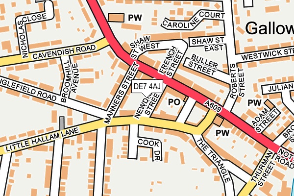 DE7 4AJ map - OS OpenMap – Local (Ordnance Survey)