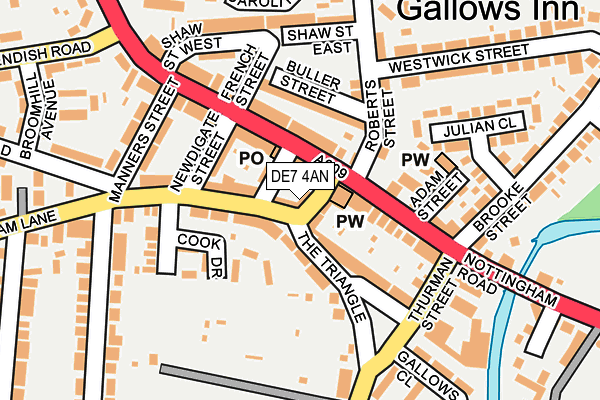 DE7 4AN map - OS OpenMap – Local (Ordnance Survey)