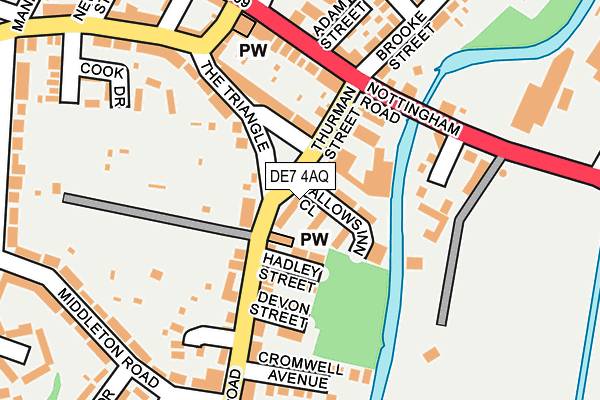 DE7 4AQ map - OS OpenMap – Local (Ordnance Survey)