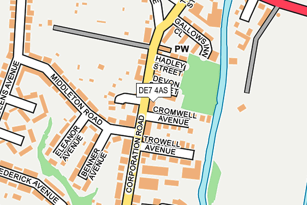 DE7 4AS map - OS OpenMap – Local (Ordnance Survey)