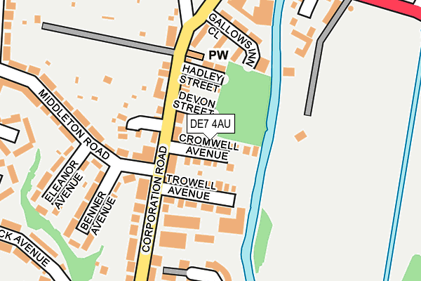 DE7 4AU map - OS OpenMap – Local (Ordnance Survey)