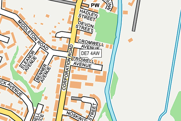 DE7 4AW map - OS OpenMap – Local (Ordnance Survey)