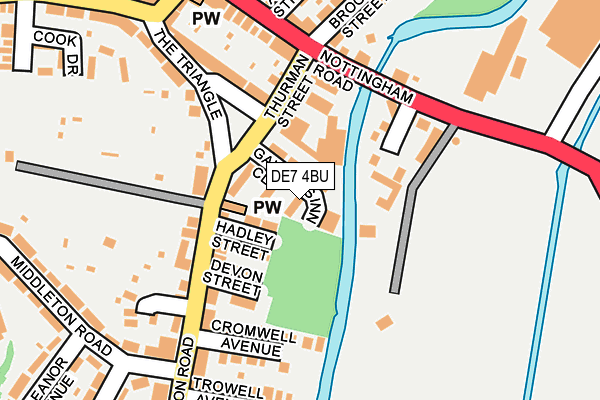 DE7 4BU map - OS OpenMap – Local (Ordnance Survey)