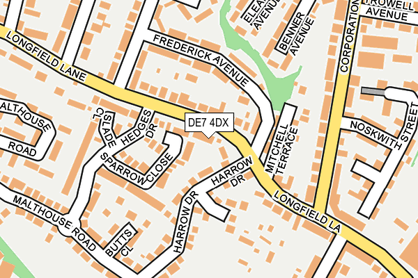 DE7 4DX map - OS OpenMap – Local (Ordnance Survey)