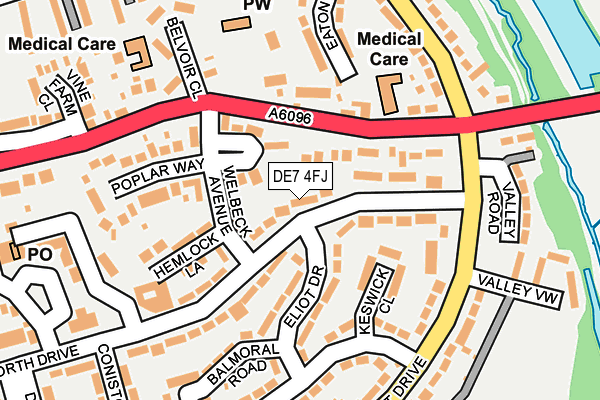 DE7 4FJ map - OS OpenMap – Local (Ordnance Survey)