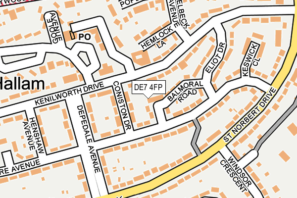 DE7 4FP map - OS OpenMap – Local (Ordnance Survey)