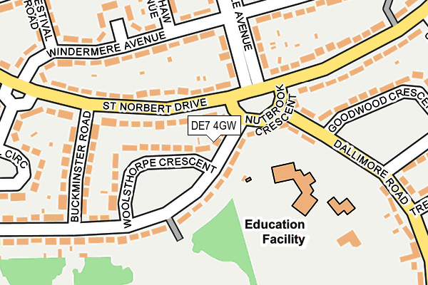 DE7 4GW map - OS OpenMap – Local (Ordnance Survey)