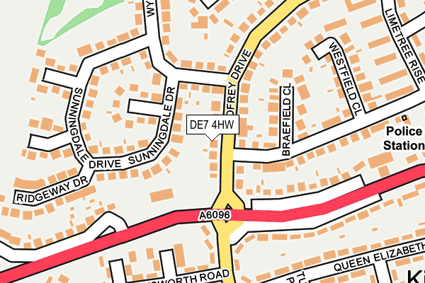 DE7 4HW map - OS OpenMap – Local (Ordnance Survey)