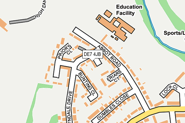 DE7 4JB map - OS OpenMap – Local (Ordnance Survey)