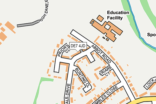 DE7 4JD map - OS OpenMap – Local (Ordnance Survey)