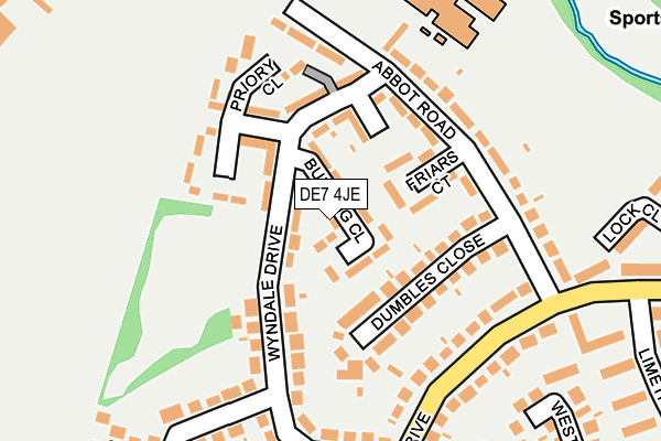 DE7 4JE map - OS OpenMap – Local (Ordnance Survey)