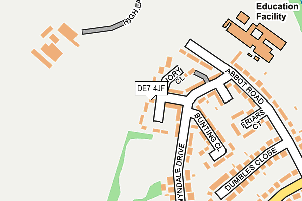 DE7 4JF map - OS OpenMap – Local (Ordnance Survey)