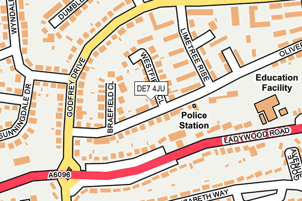 DE7 4JU map - OS OpenMap – Local (Ordnance Survey)