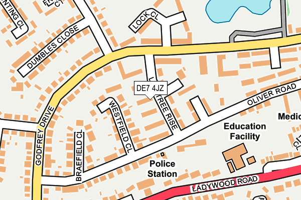 DE7 4JZ map - OS OpenMap – Local (Ordnance Survey)