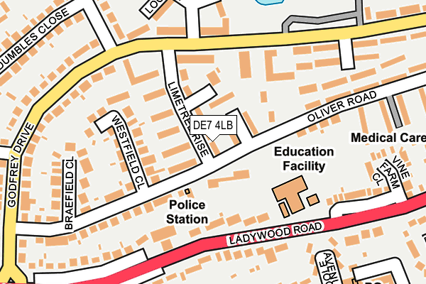 DE7 4LB map - OS OpenMap – Local (Ordnance Survey)