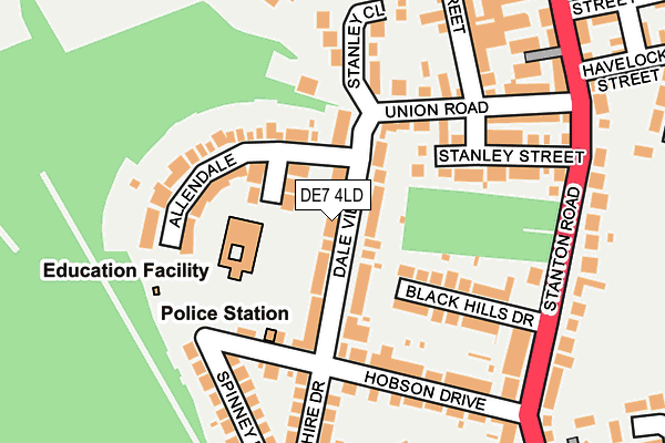 DE7 4LD map - OS OpenMap – Local (Ordnance Survey)