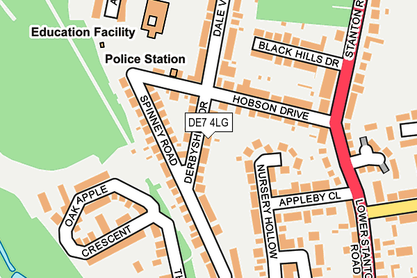 DE7 4LG map - OS OpenMap – Local (Ordnance Survey)