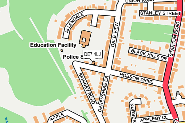 DE7 4LJ map - OS OpenMap – Local (Ordnance Survey)