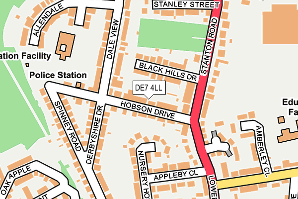 DE7 4LL map - OS OpenMap – Local (Ordnance Survey)