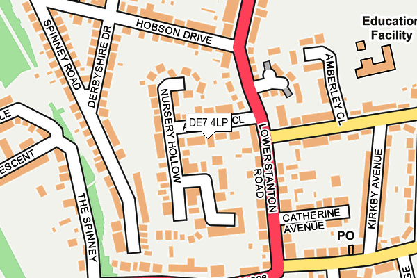 DE7 4LP map - OS OpenMap – Local (Ordnance Survey)
