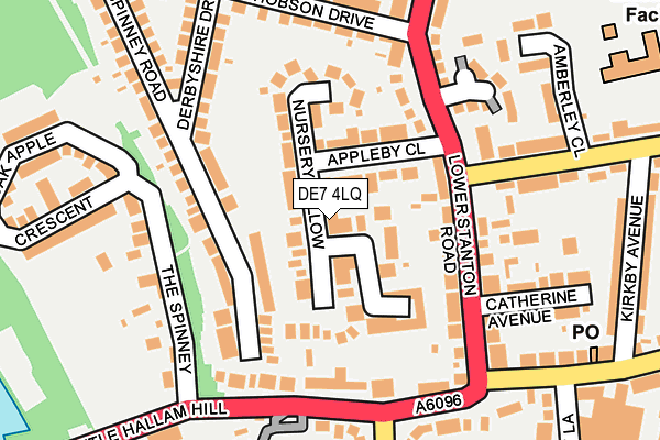 DE7 4LQ map - OS OpenMap – Local (Ordnance Survey)