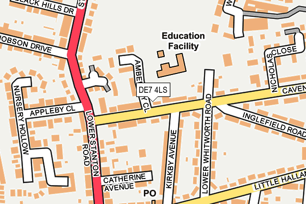 DE7 4LS map - OS OpenMap – Local (Ordnance Survey)