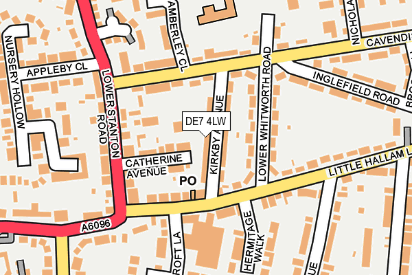 DE7 4LW map - OS OpenMap – Local (Ordnance Survey)