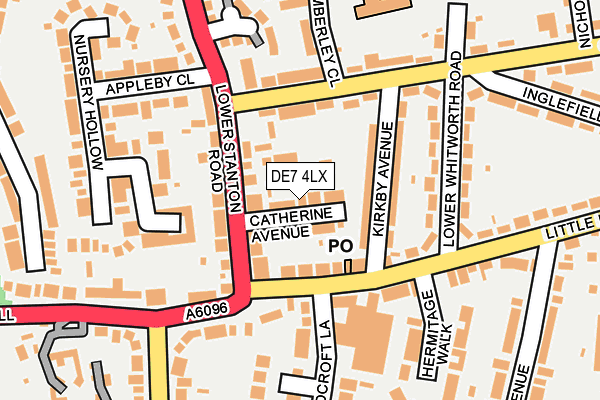 DE7 4LX map - OS OpenMap – Local (Ordnance Survey)