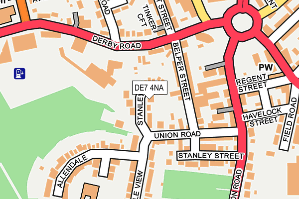 DE7 4NA map - OS OpenMap – Local (Ordnance Survey)