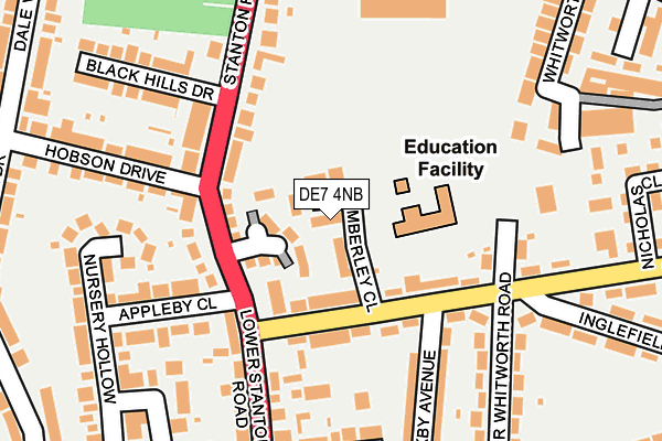 DE7 4NB map - OS OpenMap – Local (Ordnance Survey)
