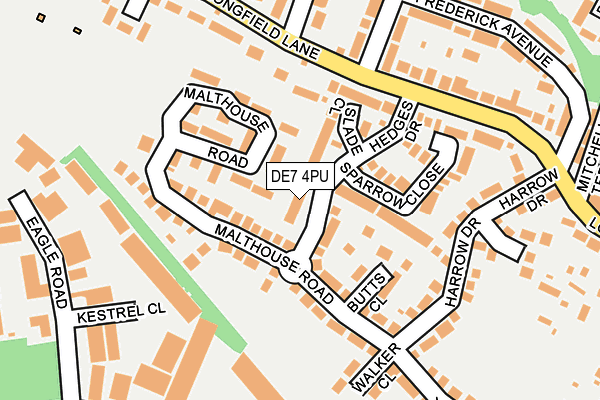 DE7 4PU map - OS OpenMap – Local (Ordnance Survey)