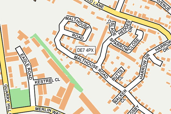 DE7 4PX map - OS OpenMap – Local (Ordnance Survey)