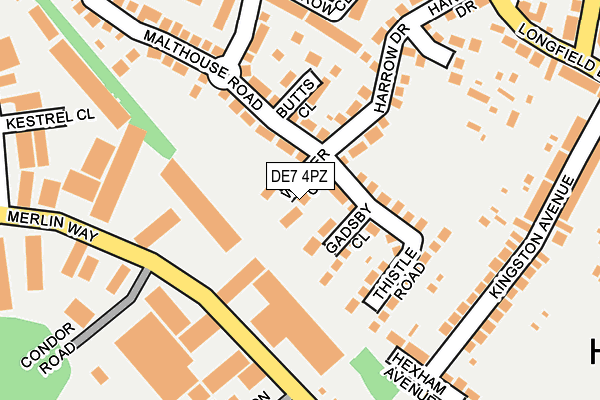 DE7 4PZ map - OS OpenMap – Local (Ordnance Survey)