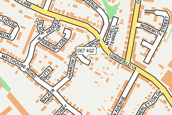 DE7 4QZ map - OS OpenMap – Local (Ordnance Survey)