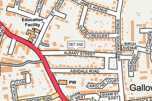 DE7 5AD map - OS OpenMap – Local (Ordnance Survey)