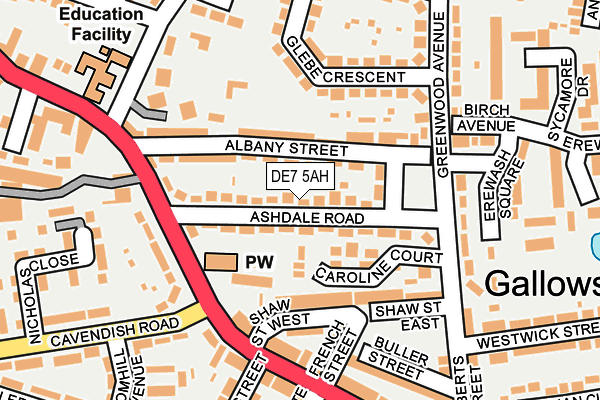 DE7 5AH map - OS OpenMap – Local (Ordnance Survey)