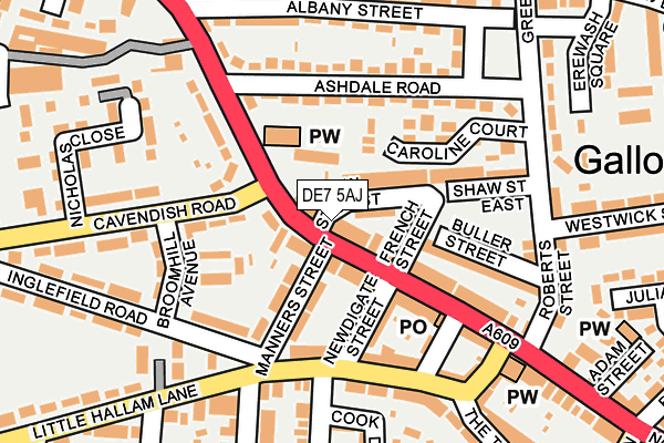 DE7 5AJ map - OS OpenMap – Local (Ordnance Survey)