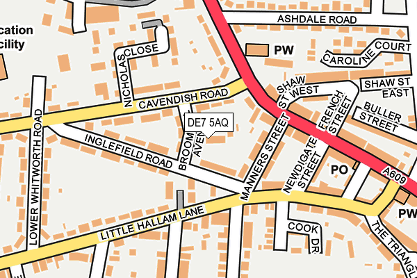 DE7 5AQ map - OS OpenMap – Local (Ordnance Survey)