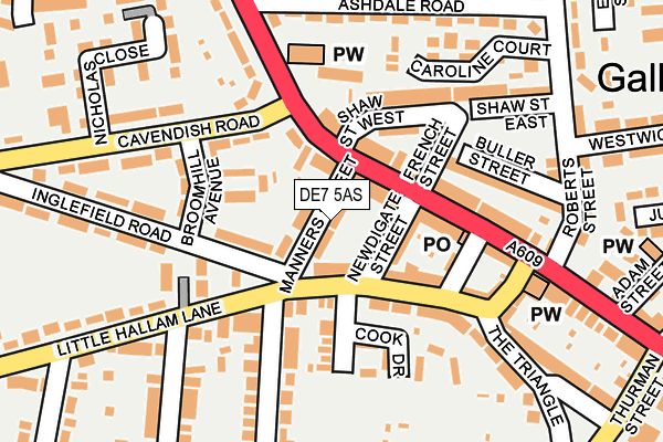 DE7 5AS map - OS OpenMap – Local (Ordnance Survey)