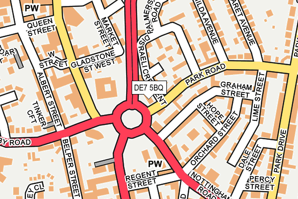 DE7 5BQ map - OS OpenMap – Local (Ordnance Survey)