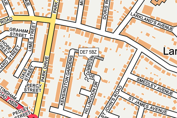 DE7 5BZ map - OS OpenMap – Local (Ordnance Survey)