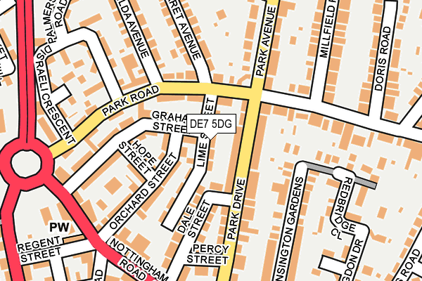 DE7 5DG map - OS OpenMap – Local (Ordnance Survey)
