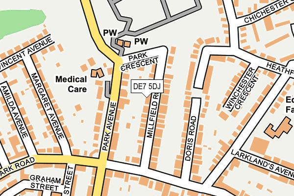 DE7 5DJ map - OS OpenMap – Local (Ordnance Survey)