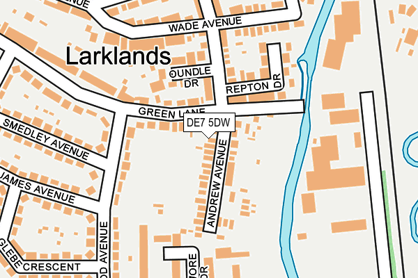 DE7 5DW map - OS OpenMap – Local (Ordnance Survey)