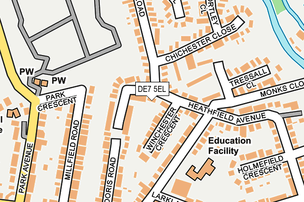 DE7 5EL map - OS OpenMap – Local (Ordnance Survey)